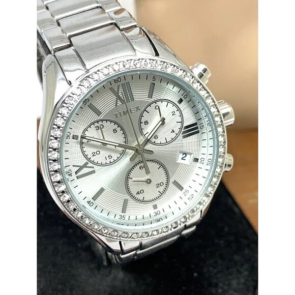 Timex Womens Watch TW2V57600 Quartz Chronograph Silver Dial Stainless St… - Picture 13 of 14